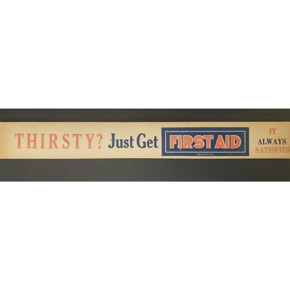 Vintage Advertising First Aid Store Display Sign 10" x 1.25" New Old Stock
